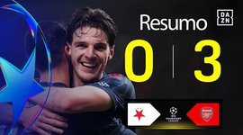 Liga Campeões: Slavia 0 - 3 Arsenal (2025-2026)