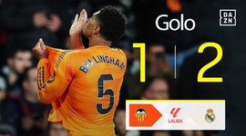 La Liga: Valência vs Real Madrid, Golo 1-2 Bellingham (2024-2025)