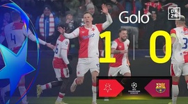 Liga Campeões: Slavia vs Barcelona, Golo 1-0 Kušej (2025-2026)