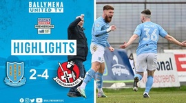 Premiership: Ballymena Utd 2 - 4 Crusaders FC (2023-2024)