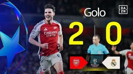 Liga Campeões: Arsenal vs Real Madrid, Golo 2-0 Rice (2024-2025)