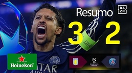Liga Campeões: Aston Villa 3 - 2 PSG (2024-2025)