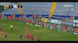 Liga Portugal Bwin: Desp. Chaves (1-1) Arouca, Golo João Basso (g.p.), 79m (2022-2023)