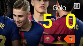 La Liga: Barcelona vs Valência, Golo 5-0 Fermín (2024-2025)