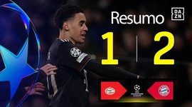 Liga Campeões: PSV 1 - 2 Bayern München (2025-2026)