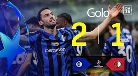 Liga Campeões: Inter vs Feyenoord, Golo 2-1 Çalhanoğlu (2024-2025)
