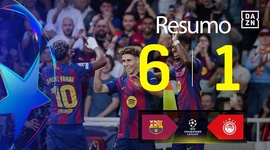Liga Campeões: Barcelona 6 - 1 Olympiakos (2025-2026)