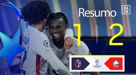 Liga Campeões: Bologna 1 - 2 Lille (2024-2025)