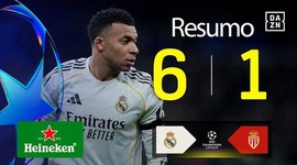 Liga Campeões: Real Madrid 6 - 1 Monaco (2025-2026)