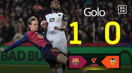 La Liga: Barcelona vs Valência, Golo 1-0 de Jong (2024-2025)