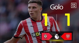 Premier League: Southampton vs Arsenal, Golo 1-1 Ross Stewart (2024-2025)