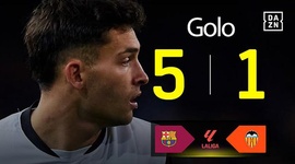 La Liga: Barcelona vs Valência, Golo 5-1 Hugo Duro (2024-2025)
