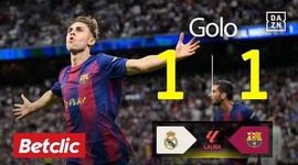 La Liga: Real Madrid vs Barcelona, Golo 1-1 Fermín López (2025-2026)