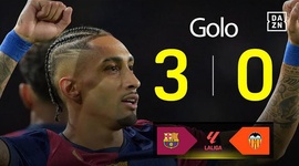 La Liga: Barcelona vs Valência, Golo 3-0 Raphinha (2024-2025)