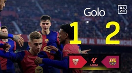 La Liga: Sevilla vs Barcelona, Golo 1-2 Fermín (2024-2025)