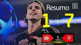 Liga Campeões: PSV 1 - 7 Arsenal (2024-2025)