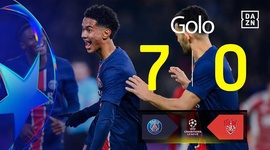 Liga Campeões: PSG vs Stade Brest, Golo 7-0 Mayulu (2024-2025)