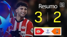 Liga Campeões: PSV 3 - 2 Shakhtar (2024-2025)