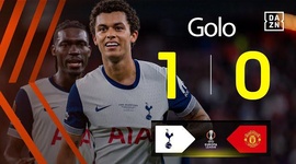 Liga Europa: Tottenham vs Man Utd, Golo 1-0 Brennan Johnson (2024-2025)