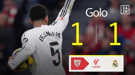 La Liga: Athletic Bilbao vs Real Madrid, Golo 1-1 Bellingham (2024-2025)