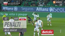 Liga Portugal Betclic: Sporting vs Famalicão, Penálti Maxi Araújo (VAR), 62' (2024-2025)