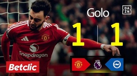 Premier League: Man Utd vs Brighton, Golo 1-1 Bruno Fernandes (2024-2025)