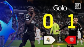 Liga Campeões: Real Madrid vs Arsenal, Golo 0-1 Saka (2024-2025)