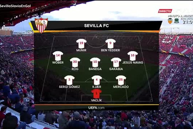 Liga Europa: Sevilla 2 - 2 Slavia (2018-2019)