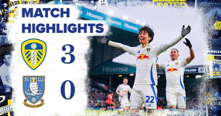 Championship: Leeds 3 - 0 Sheffield Wed (2024-2025)