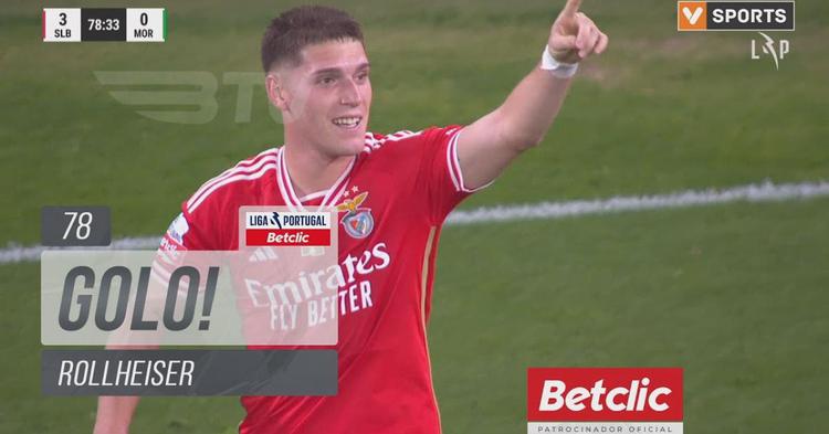 Liga Portugal Betclic: Benfica vs Moreirense, Golo 3-0 Rollheiser (2023-2024)