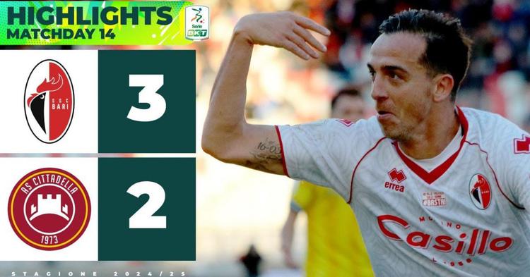 Serie B: Bari 3 - 2 Cittadella (2024-2025)