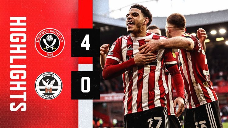 Championship: Sheffield Utd 4 - 0 Swansea City (2021-2022)