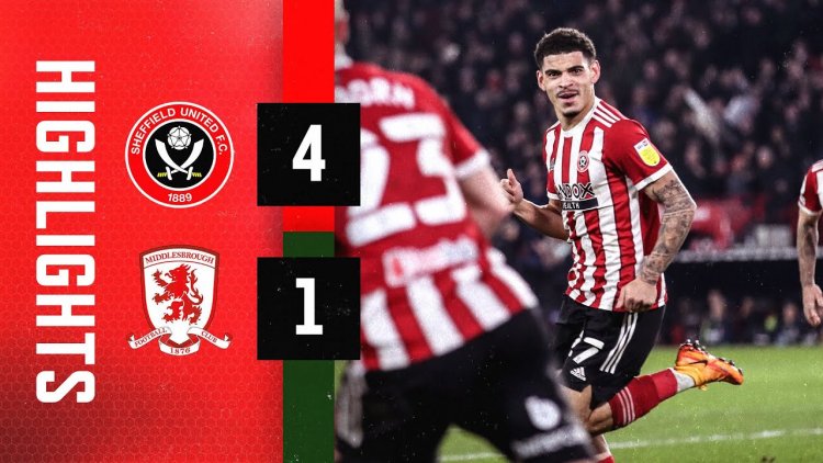 Championship: Sheffield Utd 4 - 1 Middlesbrough (2021-2022)