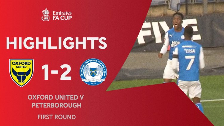 FA Cup: Oxford United 1 - 2 Peterborough Utd (2020-2021)