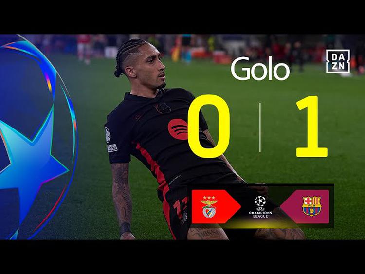 Liga Campeões: Benfica vs Barcelona, Golo 0-1 Raphinha (2024-2025)