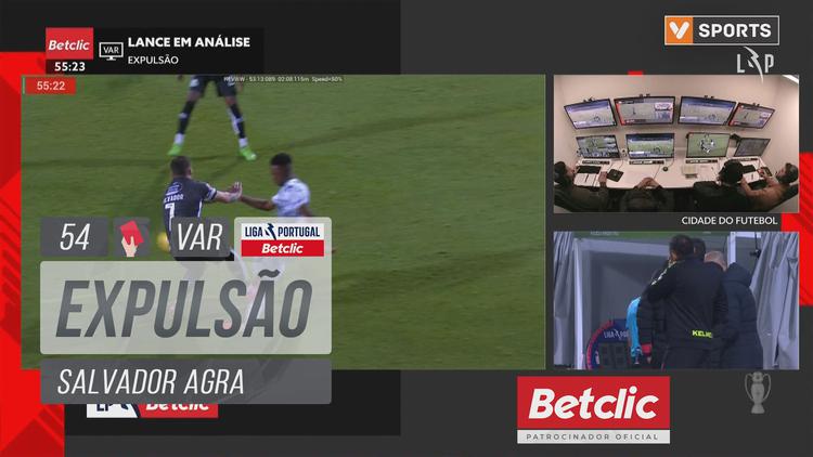 Liga Portugal Betclic: Moreirense vs Boavista, Expulsão Salvador Agra (VAR), 54' (2024-2025)