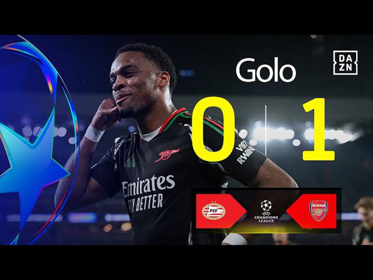 Liga Campeões: PSV vs Arsenal, Golo 0-1 Timber (2024-2025)