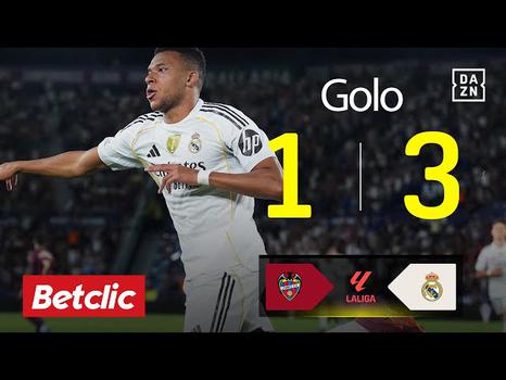 La Liga: Levante vs Real Madrid, Golo 1-3 Mbappé (2025-2026)