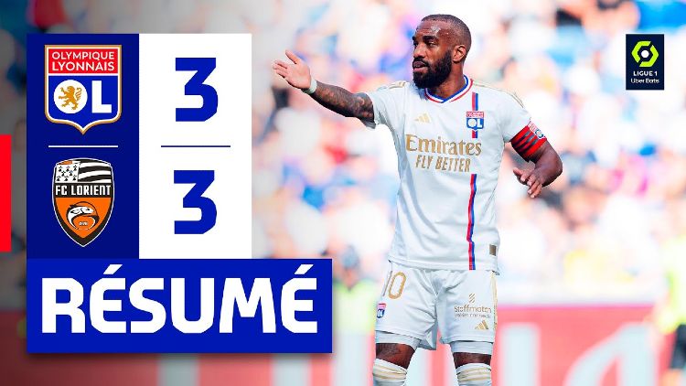 Ligue 1: Lyon 3 - 3 Lorient (2023-2024)
