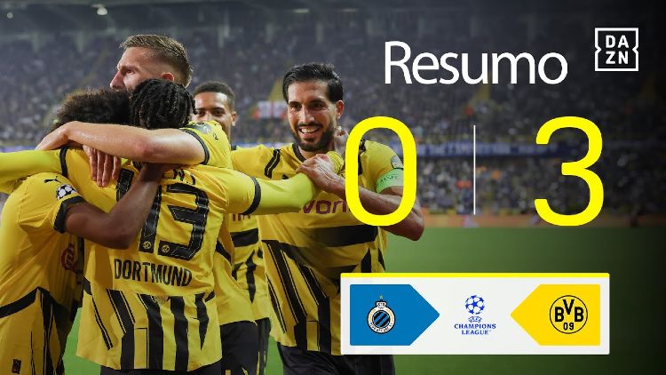 Liga Campeões: Club Brugge 0 - 3 Dortmund (2024-2025)