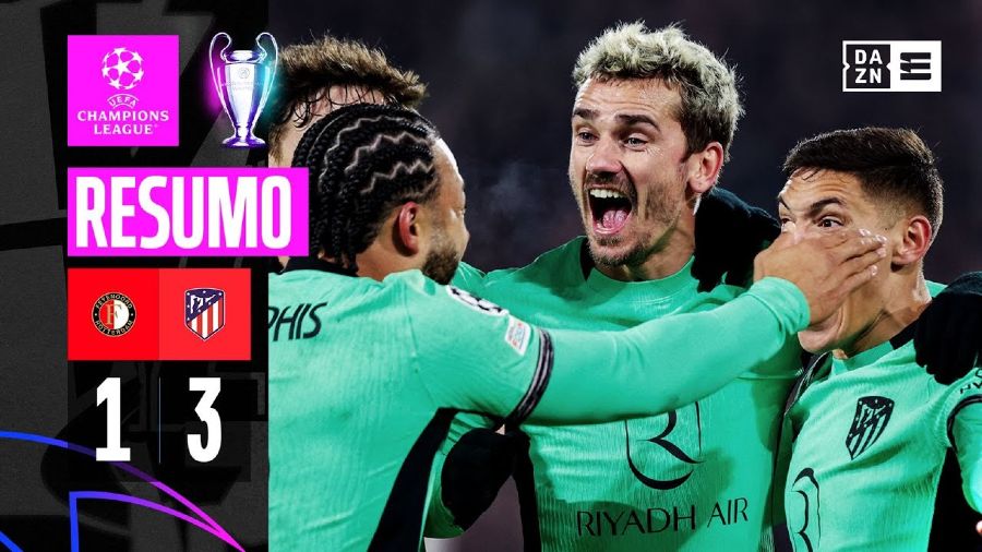 Liga Campeões: Feyenoord 1 - 3 Atlético Madrid (2023-2024)