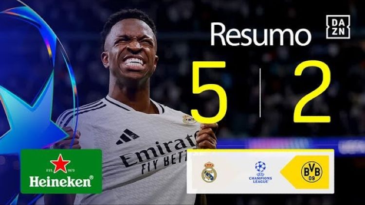 Liga Campeões: Real Madrid 5 - 2 Dortmund (2024-2025)