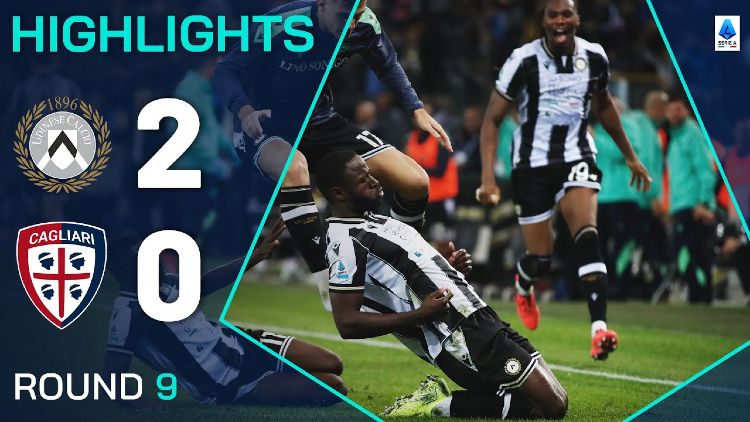 Serie A: Udinese 2 - 0 Cagliari (2024-2025)