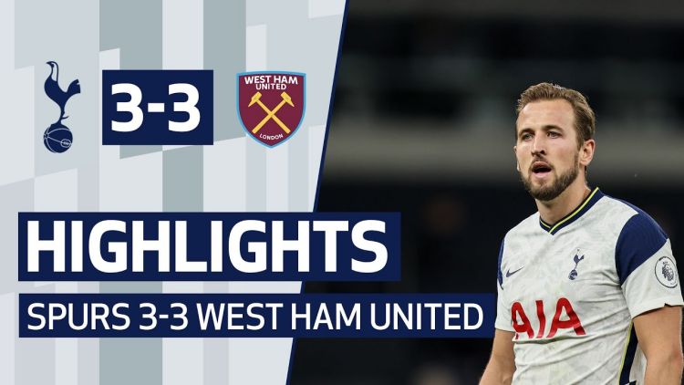 Premier League: Tottenham 3 - 3 West Ham (2020-2021)