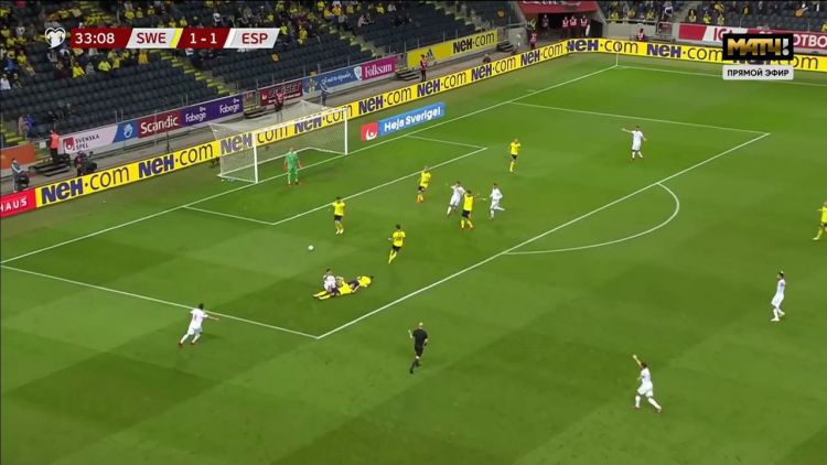 Qualificação Mundial Europa: Suécia 2 - 1 Espanha (2022)