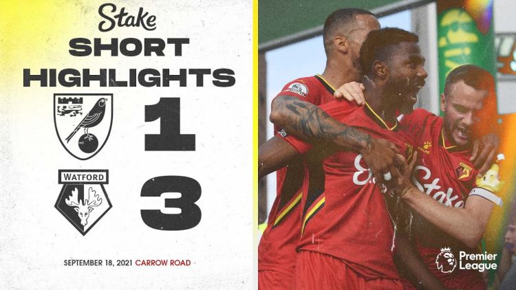 Premier League: Norwich 1 - 3 Watford (2021-2022)