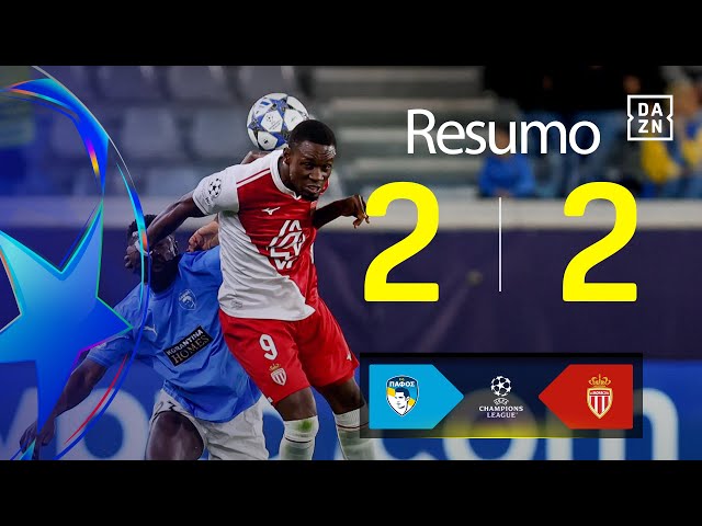 Liga Campeões: Paphos FC 2 - 2 Monaco (2025-2026)