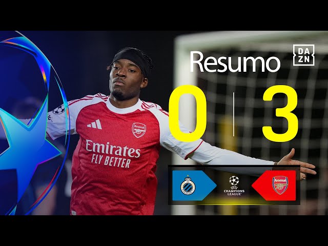 Liga Campeões: Club Brugge 0 - 3 Arsenal (2025-2026)
