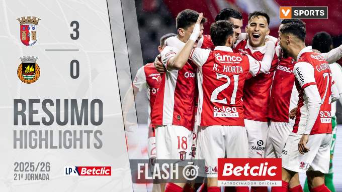 Liga Portugal Betclic: Sp. Braga 3 - 0 Rio Ave (2025-2026)