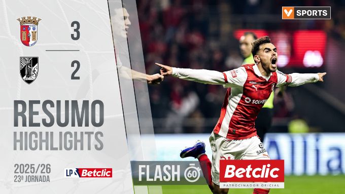 Liga Portugal Betclic: Sp. Braga 3 - 2 V. Guimarães (2025-2026)